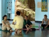 Students talk to Sava Shiva about Yoga